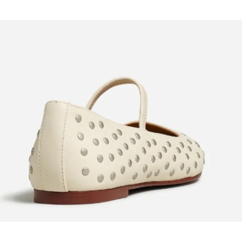 Madewell Greta Ballet Flat Off White Studded Jane Shoes Women Size 6.5 - Picture 12 of 12